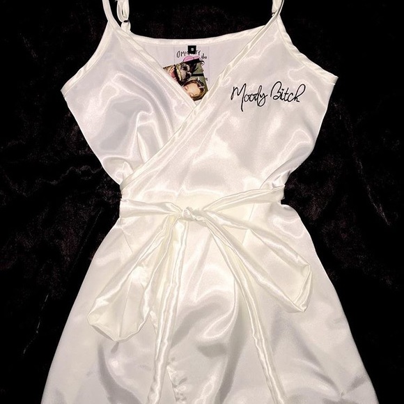 omighty Dresses & Skirts - White Omighty Embroidered Wrap Dress